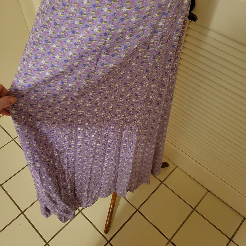 Jonathan Martin Purple Floral Maxi Dress Women's 5 Sleeveless Casual Summer - Picture 3 of 12